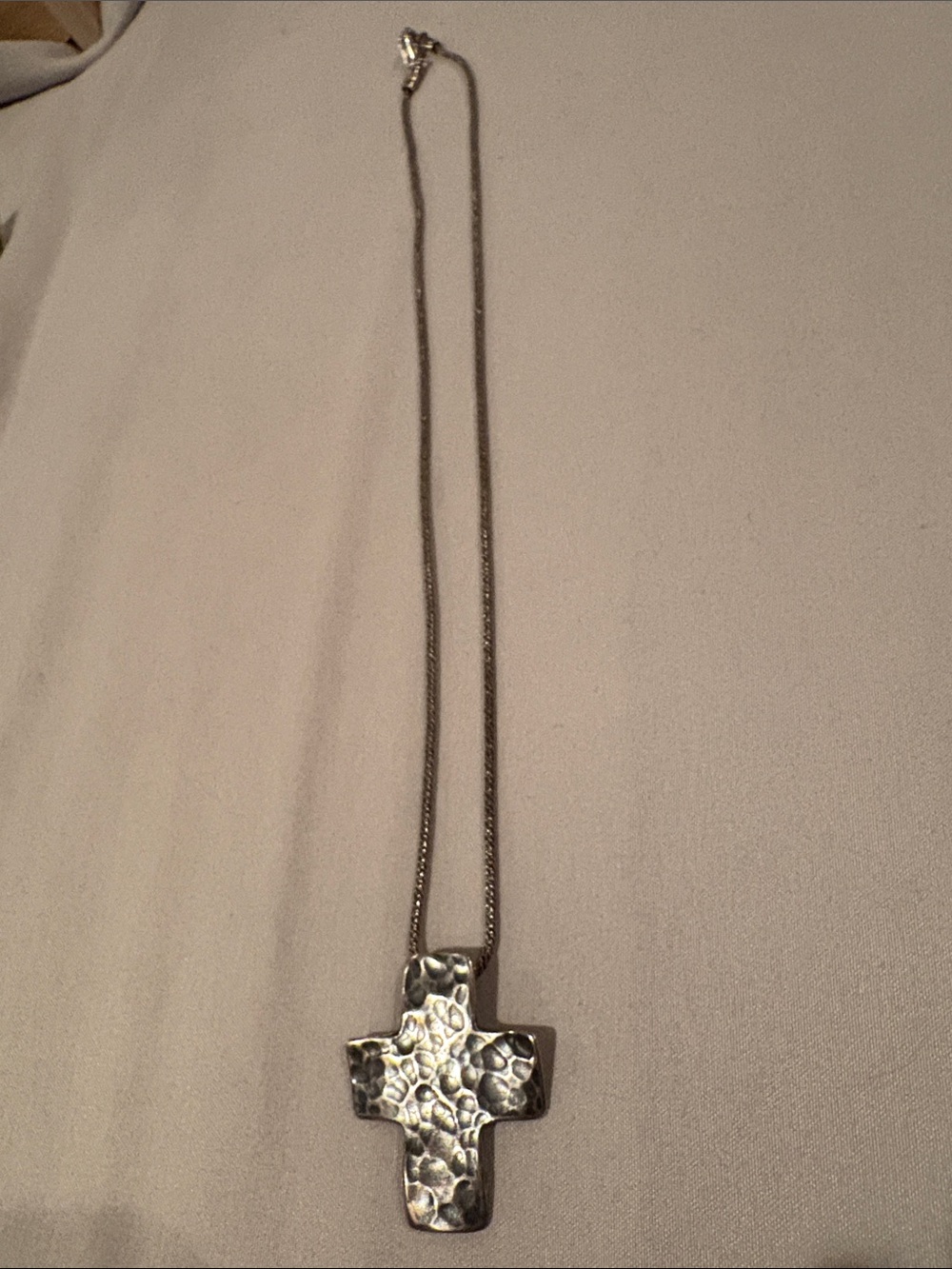 Silpada Hammered Silver Cross Pendant Necklace